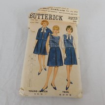 Butterick 3275 Jacket Blouse Skirt Junior Teen Girls Size 12 Vintage Pattern CUT - £4.75 GBP