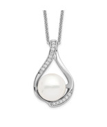 Sentimental Expressions Silver  FW Cultured Pearl CZ Forever (Embrace) 1... - $75.31