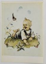 Hummel 5917 Darling Baby Bird Flowers Vintage Postcard R1 - £6.23 GBP
