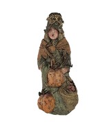 Vintage Halloween Witch Pumpkins Signed Arlene Wobler Rustic Folk Art Pr... - $65.00