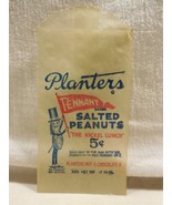 Vintage 1940s Planters Peanut Mr Peanut Pennant Cellophane 5 Cent 1 1/4 ... - $73.95 MXN