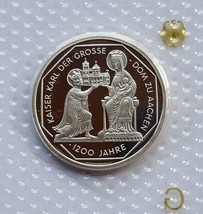 Germany 10 Mark Proof Silver Coin 2000 G Karl Der Grosse Mint Sealed - £36.68 GBP