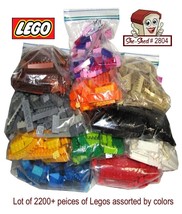 LEGO Bulk Lot 2200+ pcs all sorted by Colors 11 bags Legos - £46.98 GBP