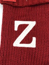 Monogram Letter &quot;Z” RED/WHITE Knit Xmas Stocking 18&quot; Wondershop Target - £14.21 GBP