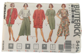 Butterick Sewing Pattern 5456 Cardigan Top Dress Split Skirt Headband XS S M UC - £6.38 GBP