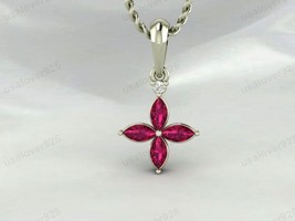 Ruby Marquise Gemstone 925 Silver Handmade Anniversary Gift Pendant Jewelry - $57.33 CAD+