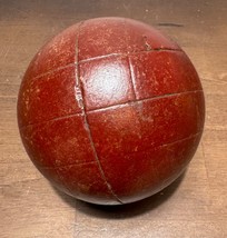 Vintage leather maroon/red square lined  Pattern Bocce Ball Replacement ... - $25.00