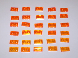 30 Used LEGO 1 x 2 Translucent Dark Orange Plate 3023  - £7.95 GBP