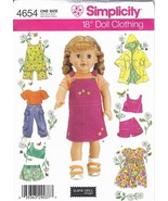 Simplicity Pattern 4654 18&quot; Doll Clothing Wardrobe Summer - $9.52 CAD