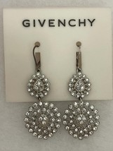 Vintage Givenchy Women&#39;s Leverback Crystal Dandelion Drops Fashion Earrings New - £18.66 GBP