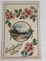 1910 Happy Birthday Postcard Antique West Union Ohio - £3.86 GBP