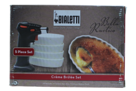 Bialetti Bella Rustico Creme Brulee Ceramic Ramekins Culinary Torch Set New - $34.62