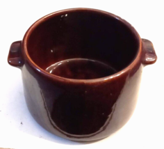 Westbend Bean Pot MCM VTG Brown Glazed Stoneware Open Pottery Crock Tab ... - $24.69