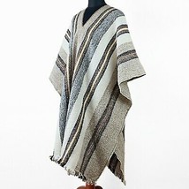 Extra Long Llama Wool Unisex Mens Womans Serape Poncho Pullover Jacket - £77.63 GBP