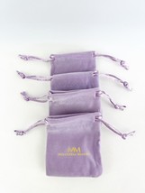 FOUR Melinda Marie Felt Purple Drawstring Jewelry Gift Pouch Dust Bag Storage - £7.95 GBP