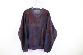 Vtg 90s Streetwear Womens Medium Abstract Waterproof Pullover Rain Jacket USA - £34.95 GBP