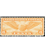 1934 6c Winged Globe U.S. Air Mail, Orange Scott C19 Mint F/VF NH - $3.19