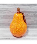Orange &amp; Yellow Speckled Art Glass Pear Figurine - $27.08 CAD