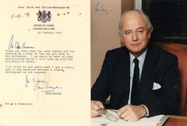 Lord david waddington mp large hand signed photo coa hoc letter 177688 p thumb200