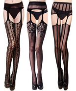 Women Patterned Fishnet Tights Black Fishnets Net Stockings Pantyhose - $414.60 MXN