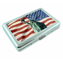 American Flag D20 Silver Metal Cigarette Case RFID Protection Wallet - £12.95 GBP