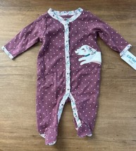 Carters Baby Girl 3 Months Sleep And Play Footed Pajama NEW Plum Polka D... - £9.01 GBP