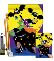 Bats &amp; Witch - Applique Decorative Flags Kit FK112044-P2 - £78.53 GBP