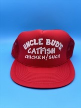 Vintage Cobra Caps Mesh SnapBack Trucker Hat Red Uncle Buds Catfish  - £12.43 GBP
