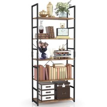 5 Tier Bookshelf, Tall Bookcase Shelf Storage Organizer, Modern Book Shelf For B - $118.99