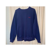 1990s Nike Travis Scott Swoosh Grunge Burgundy Navy Streetwear Sweatshir... - $60.00