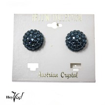 Vintage Bellini Blue Austrian Crystals Cluster Earrings Original Card - Hey Viv - £14.26 GBP