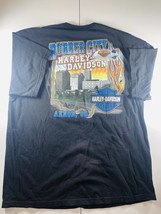 Harley Davidson Motorcycles Eagle USA Flag T Shirt Mens XL Akron Ohio Ra... - £23.34 GBP