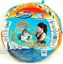 Swimways Swim Step 1 Infant Spring Float Adjustable Sun Canopy Blue-Green - £19.20 GBP
