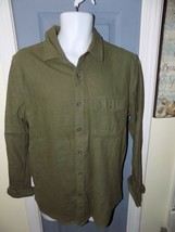 21 MEN Olive Green Button Down Long Sleeve Shirt Size M Men&#39;s EUC - £16.19 GBP