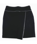 White House Black Market WHBM Black Pencil Skirt Faux-Leather Trim Size 2 - €16,82 EUR