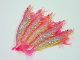 Almost Alive Lures Artificial Soft Plastic Bait Inshore 6&quot; Shrimp Pink/Yellow - £11.92 GBP