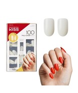 KISS 100 Full-Cover Nails, Press-On Nails, Nail glue included, &#39;Active O... - $12.28