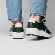 Lyon Genuine Ostrich and Calfskin Fashion Sneaker Green / White image 10