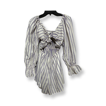 Topshop Womens Romper Playsuit Purple Stripe Wrap Tie Long Sleeve Cutout... - $15.79