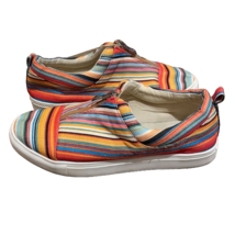 Volatile Multicolor Striped Slip-on Canvas Sneaker Casual Shoe Womens 7 - £14.86 GBP