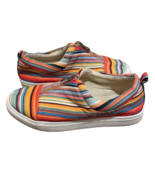 Volatile Multicolor Striped Slip-on Canvas Sneaker Casual Shoe Womens 7 - £14.86 GBP