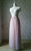 PINK Long Tulle Skirt Outfit Women Custom Plus Size Tulle Skirt image 2
