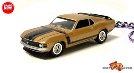RARE KEY CHAIN 69/70 GOLD FORD MUSTANG BOSS 302 FASTBACK CUSTOM LIMITED ... - $68.98