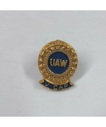 Vintage UAW V CAP Blue &amp; Gold Tone Hat Lapel-Pin - $7.45 CAD
