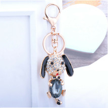 Fashion crystal keychain dog key ring bag pendant charm jewelry - £10.38 GBP