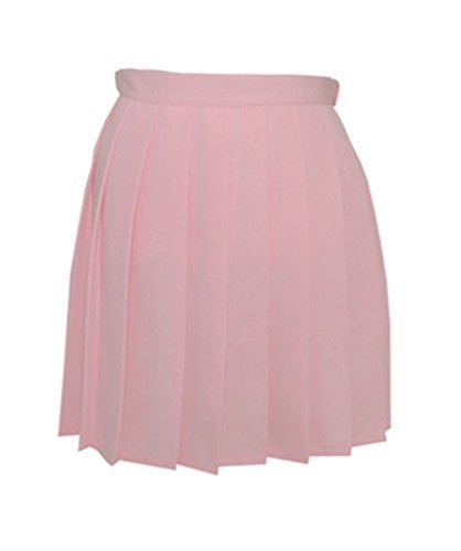 Primary image for Women`s School Uniform Plus size Pleated Skirts(4XL waist 90cm/35inch,Pink)