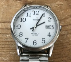 Vtg Timex Indiglo 35mm WR 30M Stainless Steel Wrist Watch Needs Repair F... - $29.69