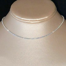 12 CT Moissanite Rond 45.7cm Tennis Collier Femmes 14K Plaqué or Blanc - £133.08 GBP+