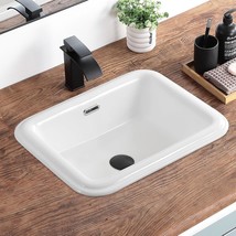Bathroom Vessel Sink 19X15 Inch Drop In Bathroom Sink Rectangular Semi R... - $87.98
