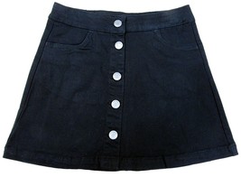 Epic Threads Big Girls&#39; (7-16) Button-Front A-Line Skirt Black Medium - £14.89 GBP